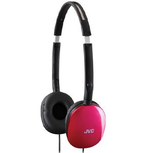 JVC Pink FLATS Lightweight Folding Headphones (HAS160P)