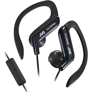 JVC Sports Ear Clip Headphones With Mic And Remote-Black (HAEBR80B)