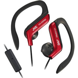 JVC Sports Ear Clip Headphones With Mic And Remote-Red (HAEBR80R)