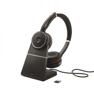 Jabra 7599-832-199 Evolve 75 MS Stereo - Headset - on-ear - Bluetooth - wireless - active noise canceling - USB - with charging stand