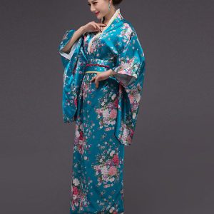 Japanese Kimono Dress Traditional Clothing Geisha Red Yukata For Women