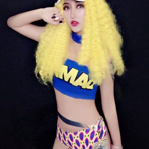 Jazz Dance Costume Sexy Women Pole Dance Outfit Top Shorts Choker Halloween