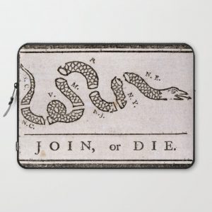 Join or Die Computer Cover by Vintage Hunter - Laptop Sleeve - 15"