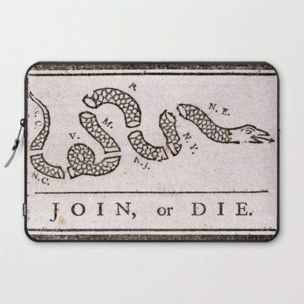 Join or Die Computer Cover by Vintage Hunter - Laptop Sleeve - 15"