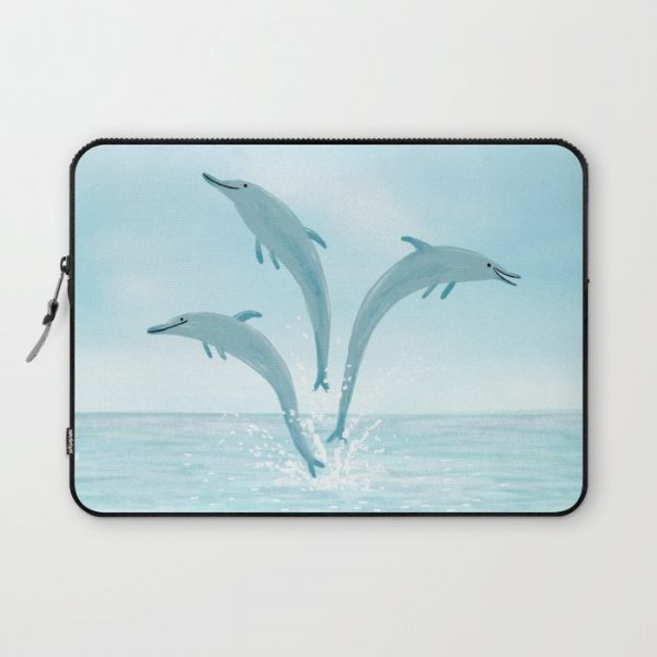 Jumping Dolphins Computer Cover by Sophie Corrigan - Laptop Sleeve - 13"