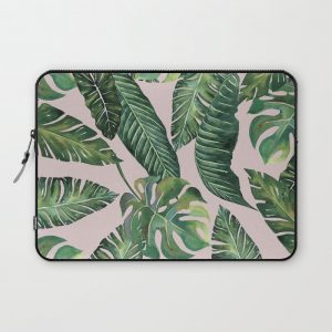 Jungle Leaves, Banana, Monstera Pink #society6 Computer Cover by Wheimay - Laptop Sleeve - 13"