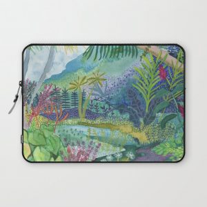 Jungle Paradise Watercolor Computer Cover by Michele Norris - Laptop Sleeve - 13"