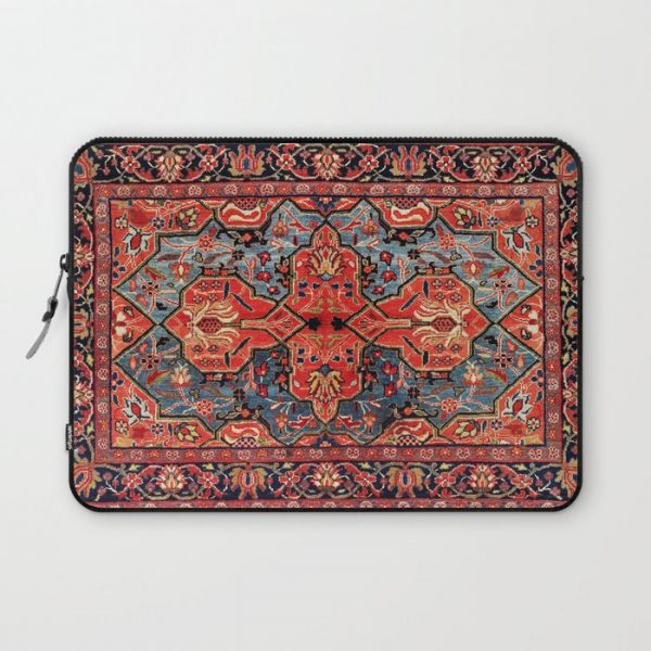 Kashan Poshti Central Persian Rug Print Computer Cover by Vicky Brago-MitchellA(r) - Laptop Sleeve - 13"