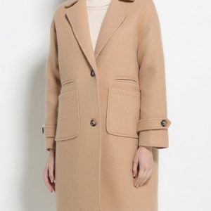 Khaki Pockets Elegant H-line Coat