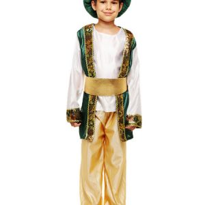 Kids Arabian Cosplay Print Dark Green Kids Cosplay Costumes