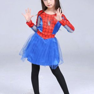 Kids' Halloween Costume Girls Red Spiderman Short Funny Tu Tu Dress With Mask Halloween