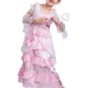 Kids Halloween Costumes Ruffle Bow Pink Princess Dress