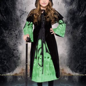 Kids Witch Costume Halloween Dresses And Cloak Set