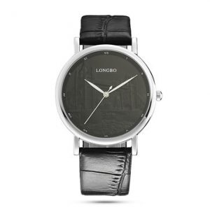 LONGBO Couple Watch Simple Leather London Bridge Relief Sport Watch Gift