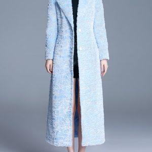 Lapel A-line Geometric Casual Long Sleeve Coat