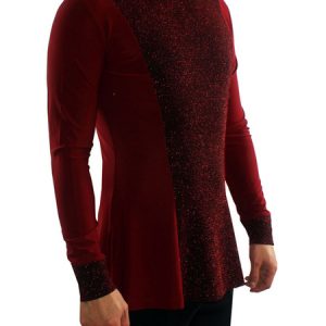 Latin Dance Top Men V Neck Long Sleeve Dancing Costumes Halloween