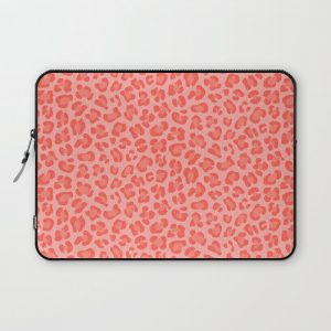 Leopard - Living Coral Computer Cover by Mia Valdez - Laptop Sleeve - 13"