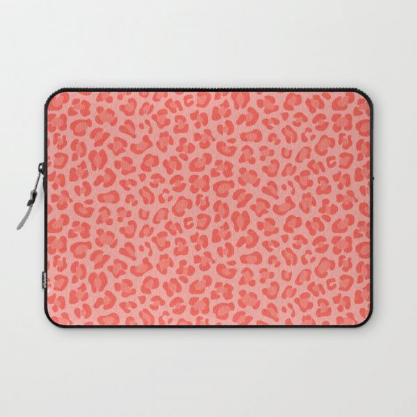 Leopard - Living Coral Computer Cover by Mia Valdez - Laptop Sleeve - 13"