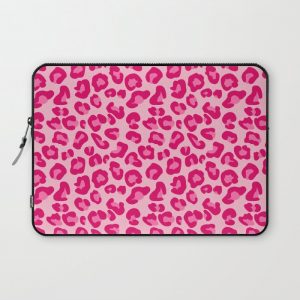 Leopard Print in Pastel Pink, Hot Pink and Fuchsia Computer Cover by mm gladden - Laptop Sleeve - 13"