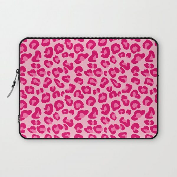 Leopard Print in Pastel Pink, Hot Pink and Fuchsia Computer Cover by mm gladden - Laptop Sleeve - 13"