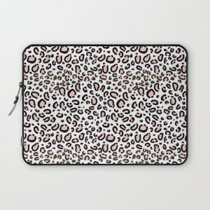 Leopard print rose quartz pantone color minimal animal print cute children pattern cheetah spots Computer Cover by CharlotteWinter - Laptop Sleeve - 1