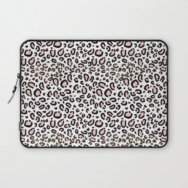 Leopard print rose quartz pantone color minimal animal print cute children pattern cheetah spots Computer Cover by CharlotteWinter - Laptop Sleeve - 1