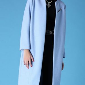 Light Blue H-line Wool Blend Work Coat