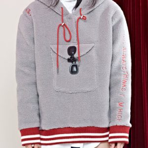 Light Gray Buttoned Letter Statement Hoodies And Sweatshirt