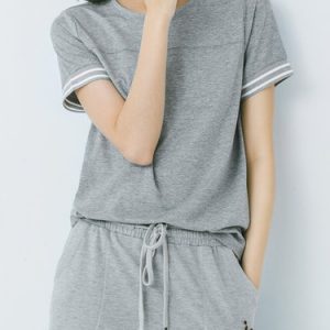 Light Gray H-line Short Sleeve T-Shirt