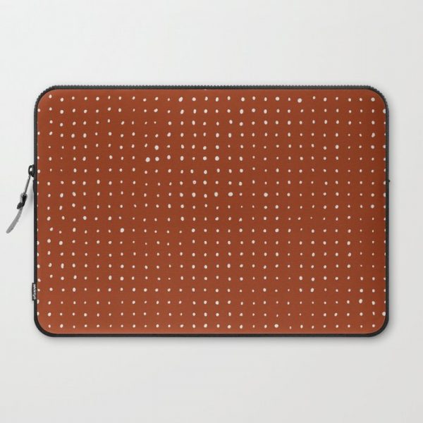 Light grey dots on rust Computer Cover by Design by B - Laptop Sleeve - 15"