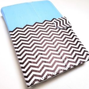 Linsay BLUE/STRIPESC-7 7-inch Portfolio Leather Tablet Case - Universal - Blue White Stripes