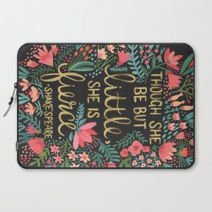 Little & Fierce on Charcoal Computer Cover by Cat Coquillette - Laptop Sleeve - 15"