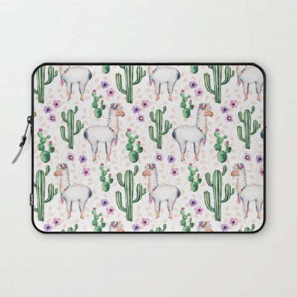 Llama Llamarama + Cactus Computer Cover by Grape Bubblegum - Laptop Sleeve - 13"