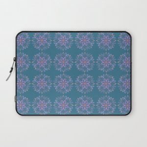 Lobster Flower Mandala Pattern Blue Computer Cover by Jennaruss Art - Laptop Sleeve - 13"