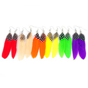 Long Feather Chandelier Earring Cute Dangle Eardrop Women Girl Fashion Jewelry Charm Accessory Gift