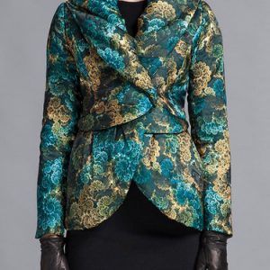 Long Sleeve Floral Print Vintage Coat