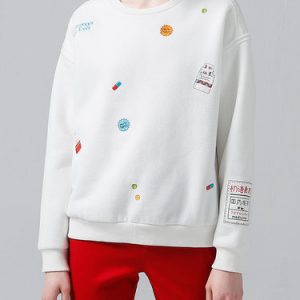 Long Sleeve H-line Cute Graphic Hoodies And Sweatshirt