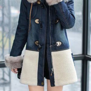 Long Sleeve Hoodie Color-block Casual Parka