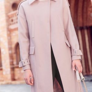 Long Sleeve Simple Pockets H-line Coat