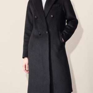 Long Sleeve Simple Wool Blend Solid Coat