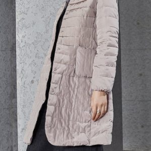 Long Sleeve Stand Collar Down Coat