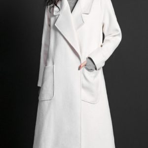 Long Sleeve Wool Blend H-line Simple Coat