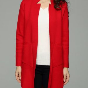 Long Sleeve Wool Blend Solid Elegant Coat