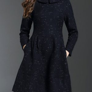 Long Sleeve Woven A-line Casual Plain Midi Dress