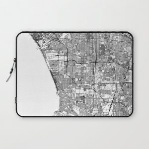 Los Angeles White Map Computer Cover by multipliCITY - Laptop Sleeve - 13"