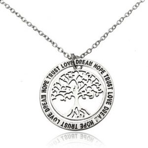 Love Dream Tree Letter Silver Necklace