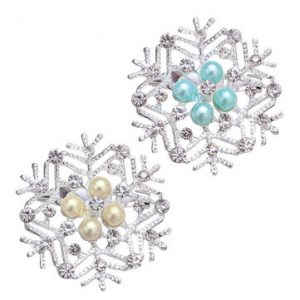 Luxury Jewelry Brooch Snowflakes Rhinestone Pearl Brooch