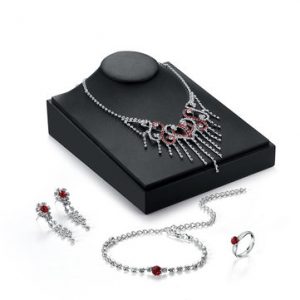 Luxury Jewelry Set Tassel Full Zircon Ring Necklace Set