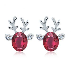 Luxury Women Earrings Crystal Deer Ear Stud Sweet Casual Party Earrings