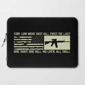 M4 Assault Rifle & Tactical Flag Computer Cover by 13 Tactical - Laptop Sleeve - 15"